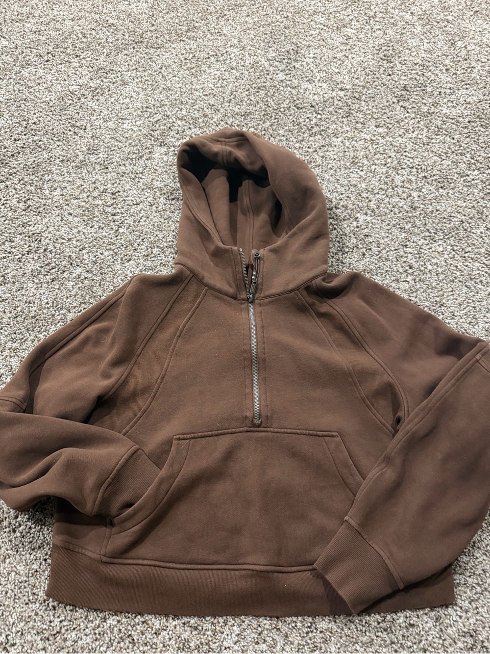 Lululemon Brown Half-Zip Hooded Sweatshirt